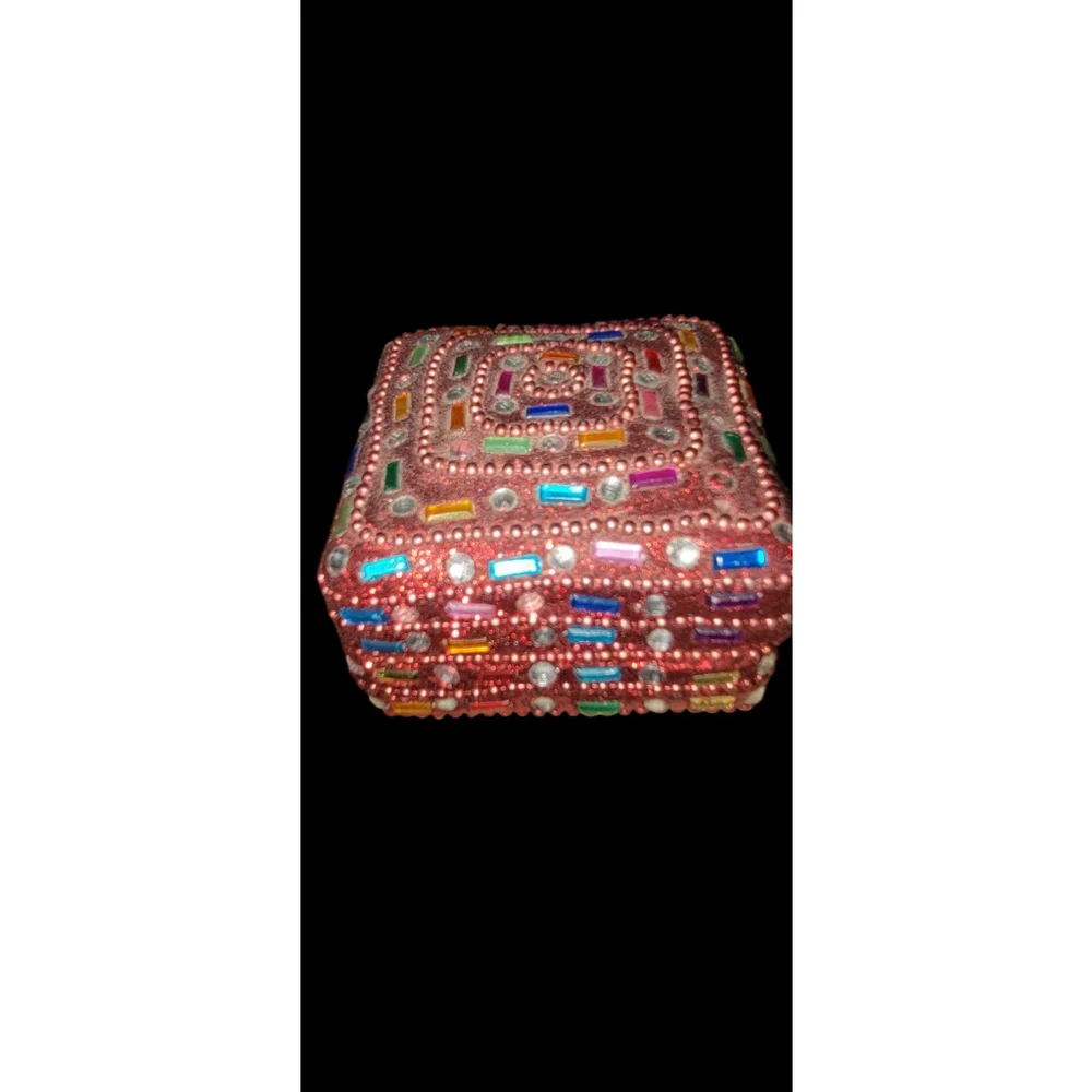 Trinket Box Bejeweled Wedding Bridal Ring Keepsake Jewelry Pill Memory Prayer